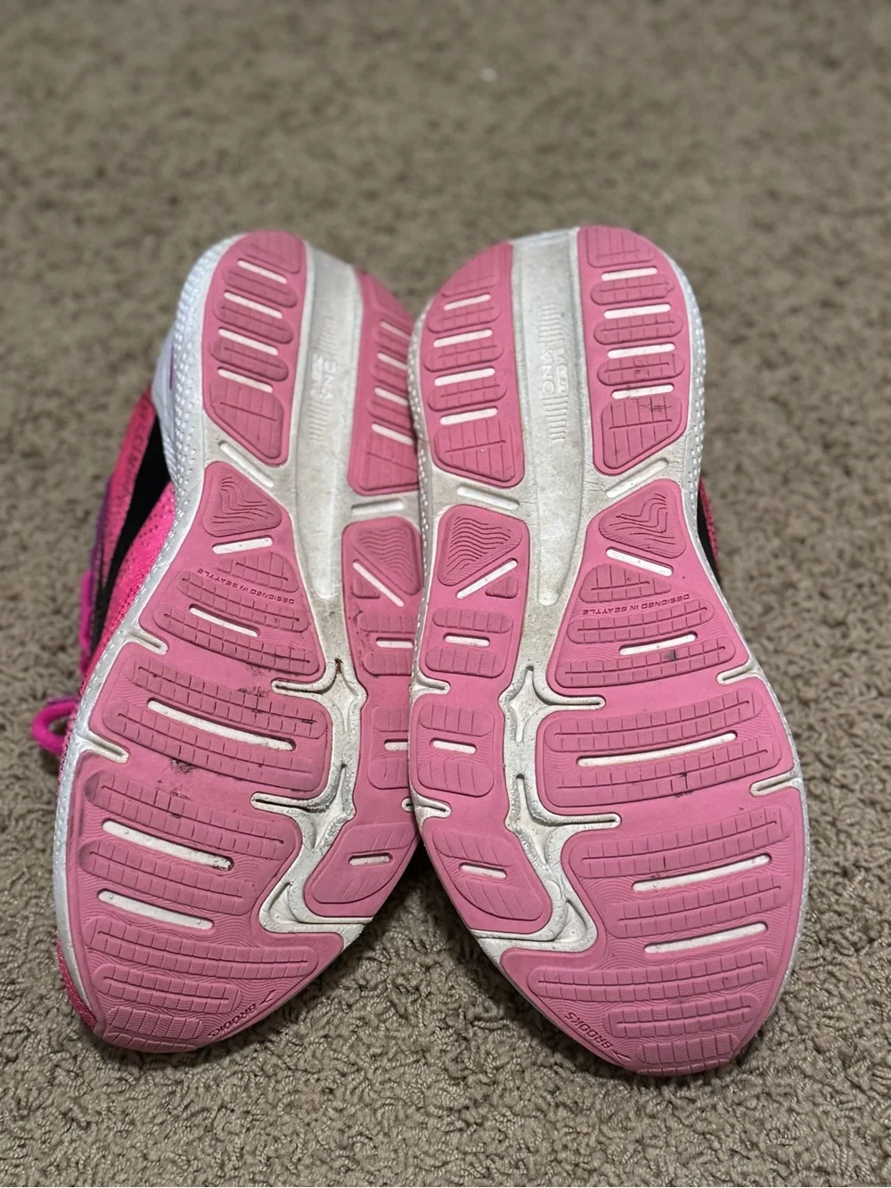 Brooks Women’s Hot Pink Athletic Running Shoes with Black Logo